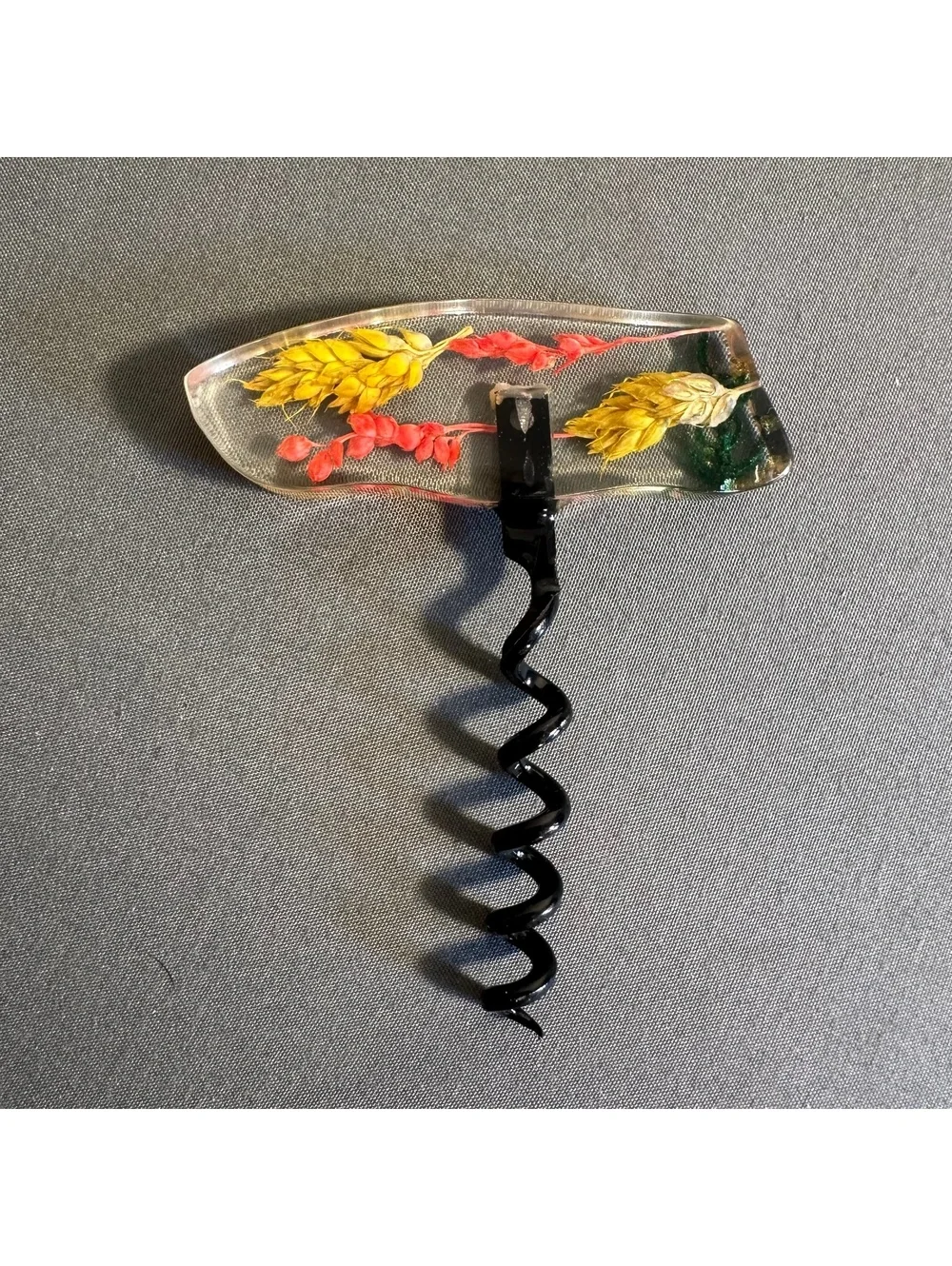 Pressed Flower Elements In Resin Cork Screw